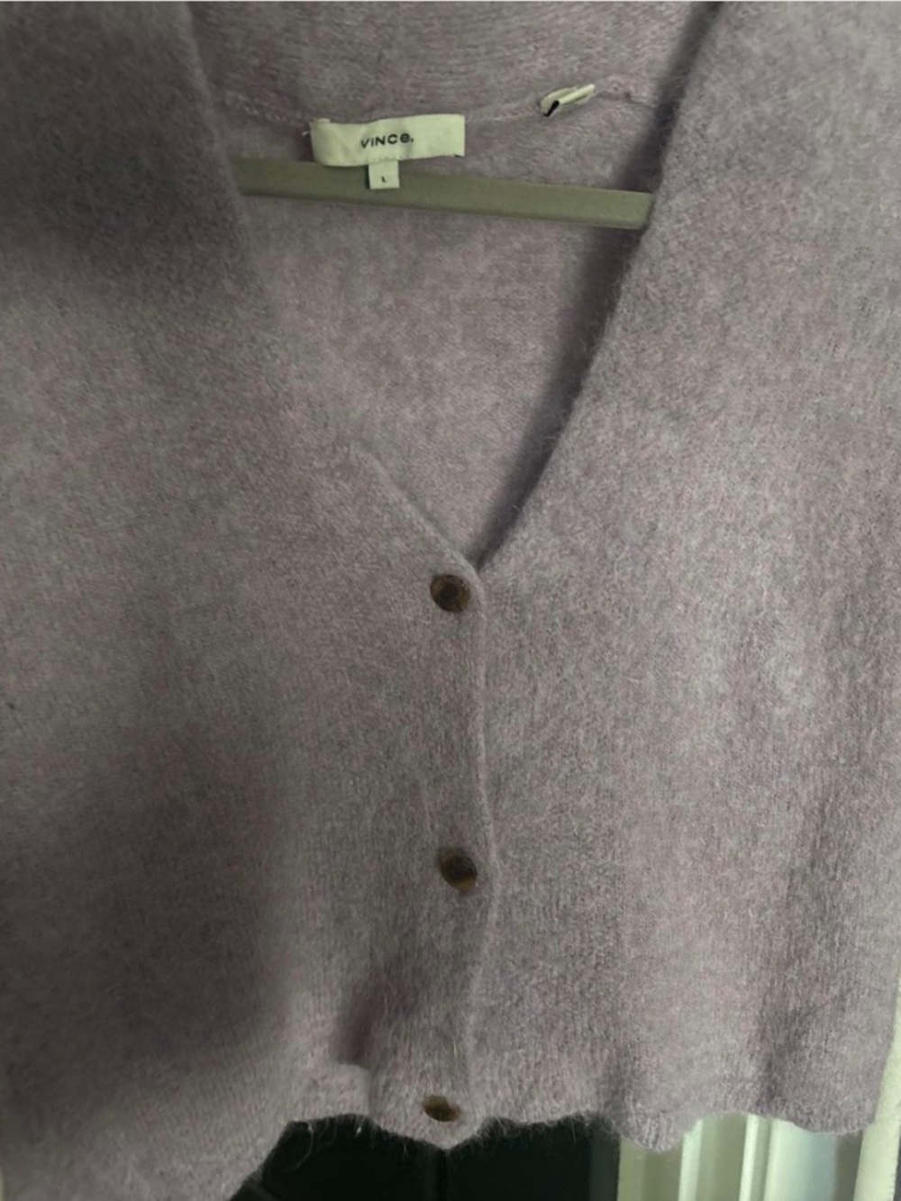 Vince. Lavender crop cardigan